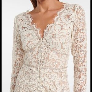 Self-Portrait
Women's White Embellished Cotton-blend Lace Midi Dress